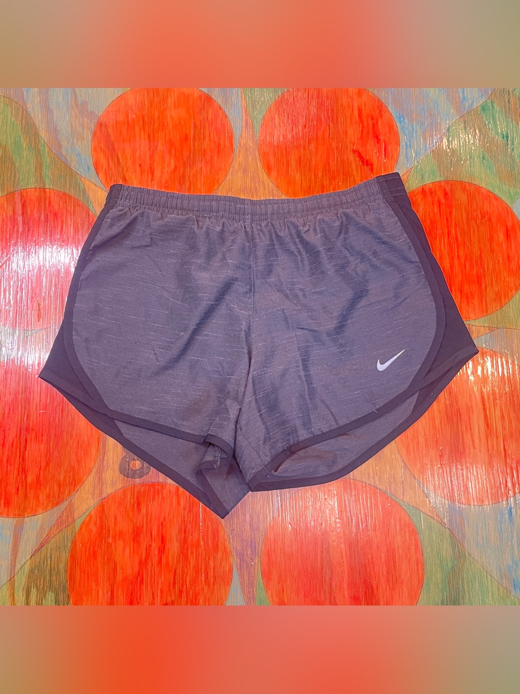 Nike Shorts Womens Medium Black Gray Dri-Fit Athletic Gym Work Out Polyester